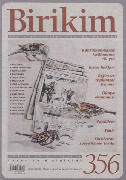 Birikim Aylık Sosyalist ve Kültür Dergisi Sayı 356 Aralık 2018