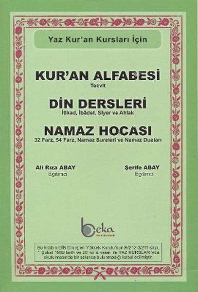 Yaz Kur'an Kursları İçin Kur'an Alfabesi Din Dersleri Namaz Hocası