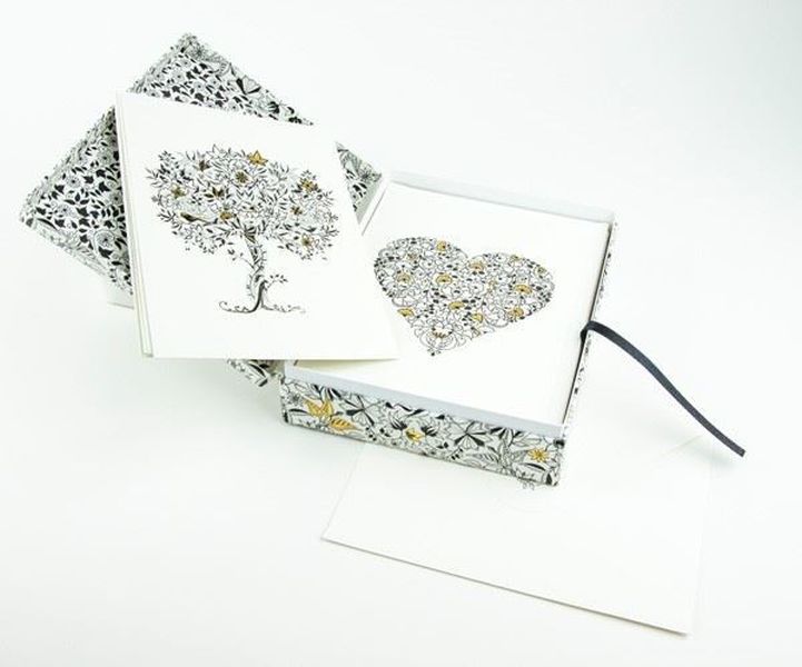 Esrarengiz Bahçe 12 Tebrik Kartı ve Zarf Kutulu