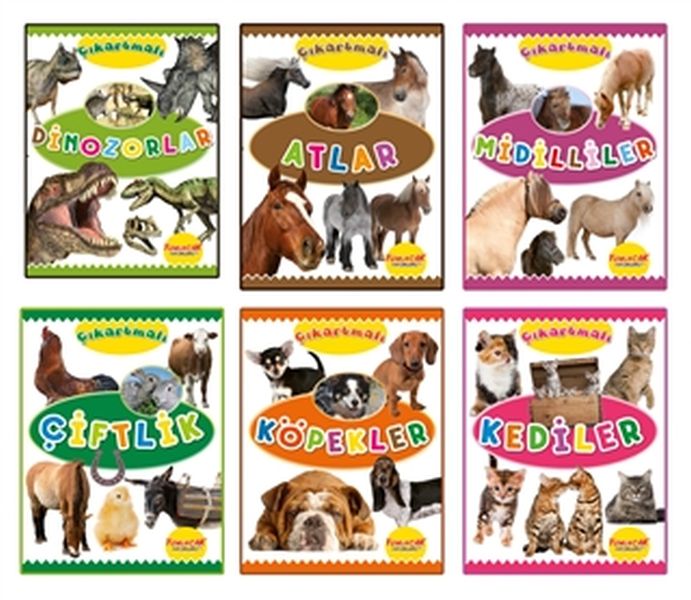 Çıkartmalı Hayvanlar Serisi 6 Kitap Takım