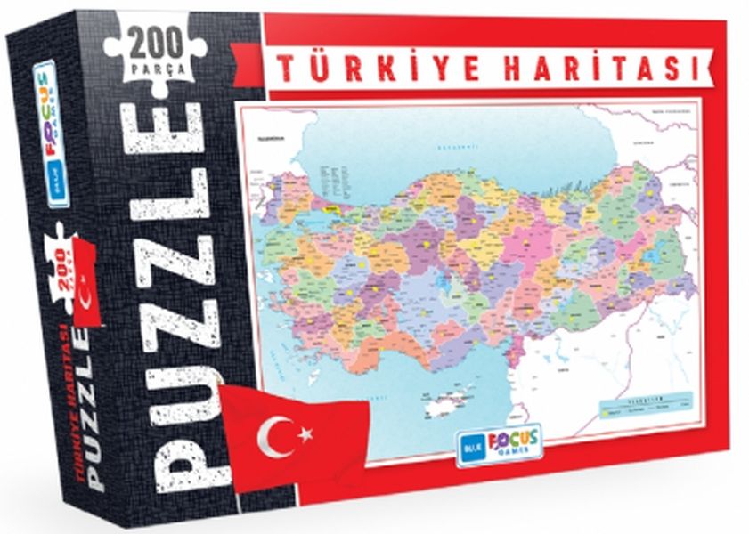 Blue Focus Türkiye Haritası Puzzle 200 Parça