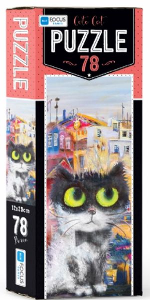 Blue Focus Cute Cat Puzzle 78 Parça