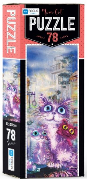 Blue Focus Mom Cat Puzzle 78 Parça