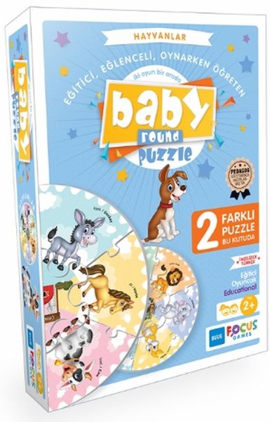 Blue Focus Hayvanlar Baby Round Puzzle