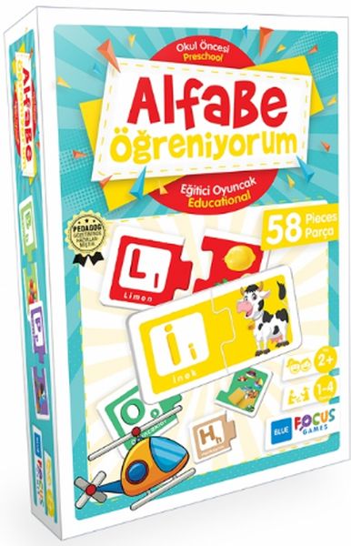 Blue Focus Alfabe Öğreniyorum Eğitici Oyunlar 58 Parça