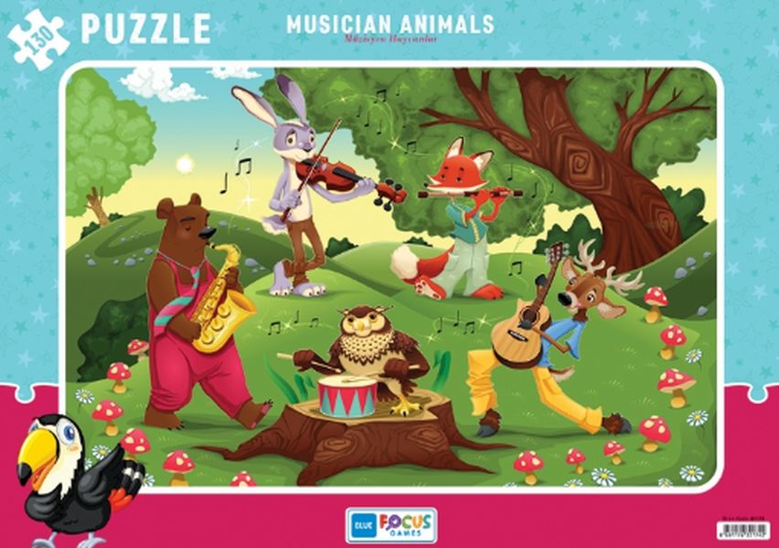 Blue Focus Musician Animals Müzisyen Hayvanlar Puzzle 130 Parça