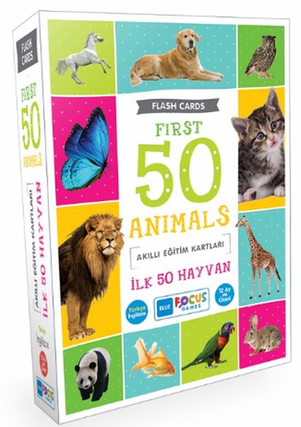 Blue Focus İlk 50 Hayvan Akıllı Eğitim Kartları