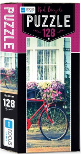 Blue Focus Red Bicycle Puzzle 128 Parça
