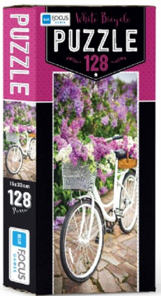 Blue Focus White Bicycle Puzzle 128 Parça