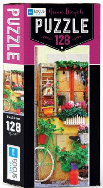 Blue Focus Green Bicycle Puzzle 128 Parça