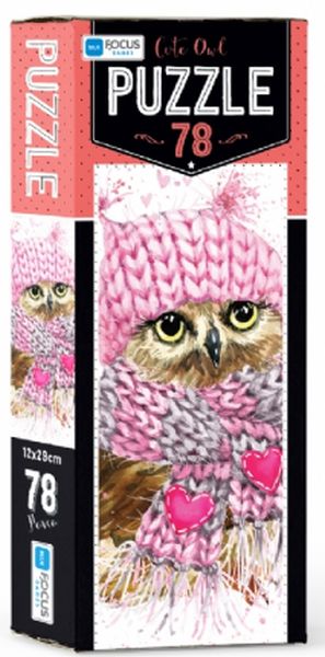 Blue Focus Cute Owl Puzzle 78 Parça