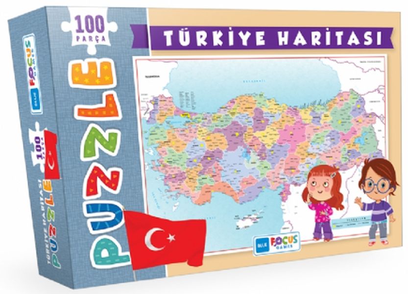 Blue Focus Türkiye Haritası Puzzle 100 Parça