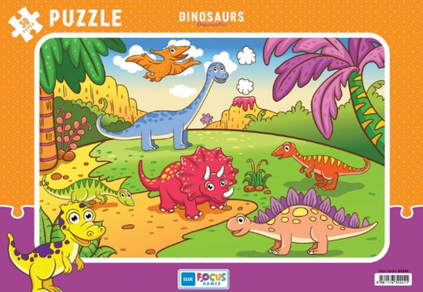 Blue Focus Dinosaurs Dinozorlar Puzzle 30 Parça