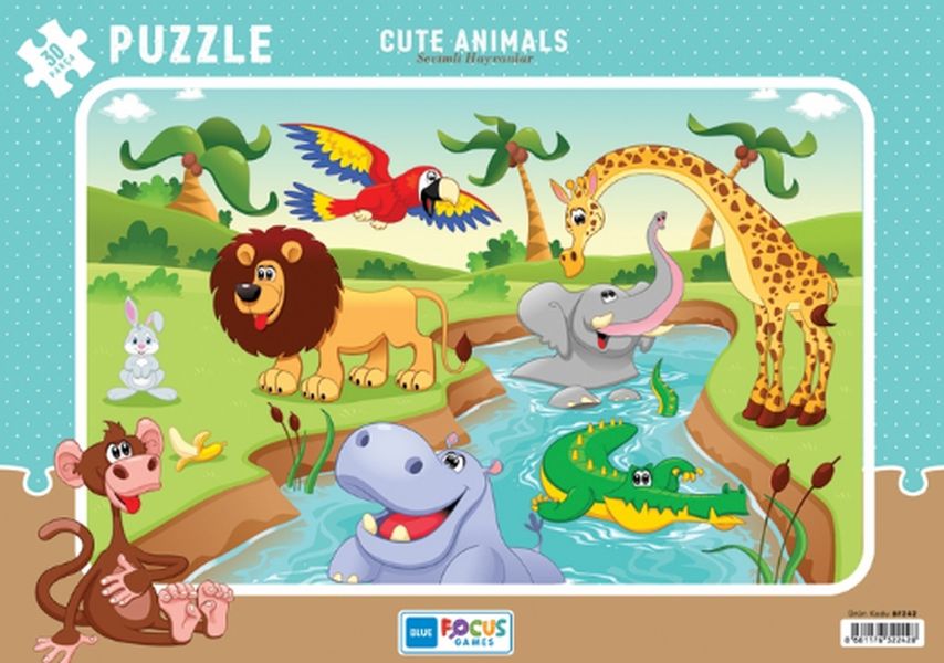 Blue Focus Cute Animals Sevimli Hayvanlar Puzzle 30 Parça