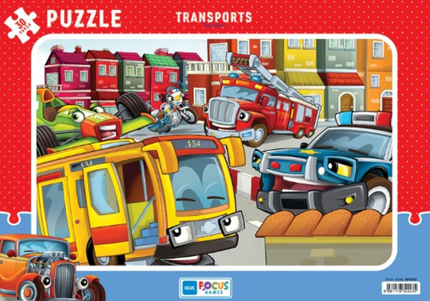 Blue Focus Transports Taşıtlar Puzzle 30 Parça