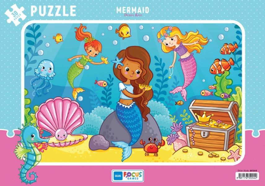 Blue Focus Mermaid Deniz Kızı Puzzle 30 Parça