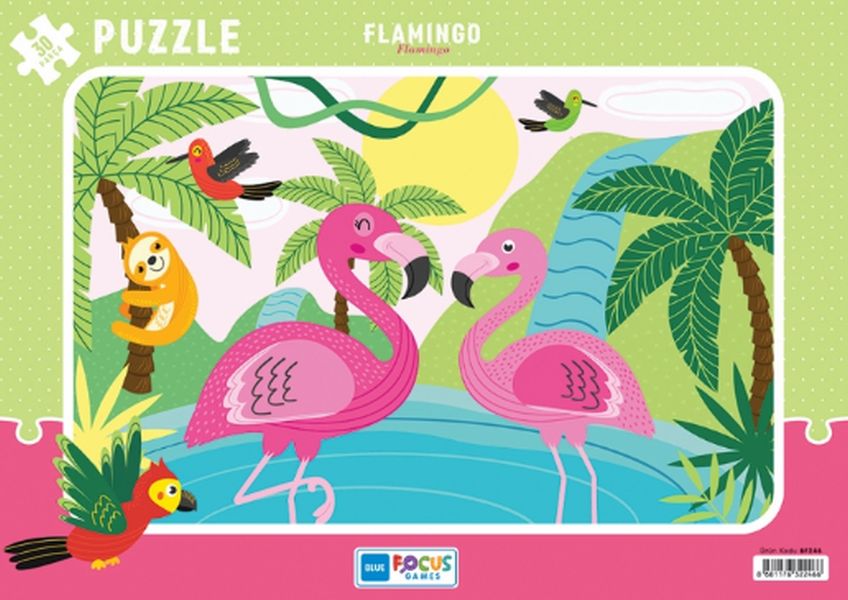 Blue Focus Flamingo Flamingo Puzzle 30 Parça