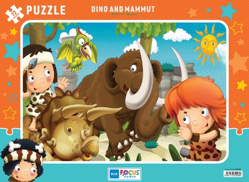 Blue Focus Dino And Mammut Dino ve Mamut Puzzle 72 Parça