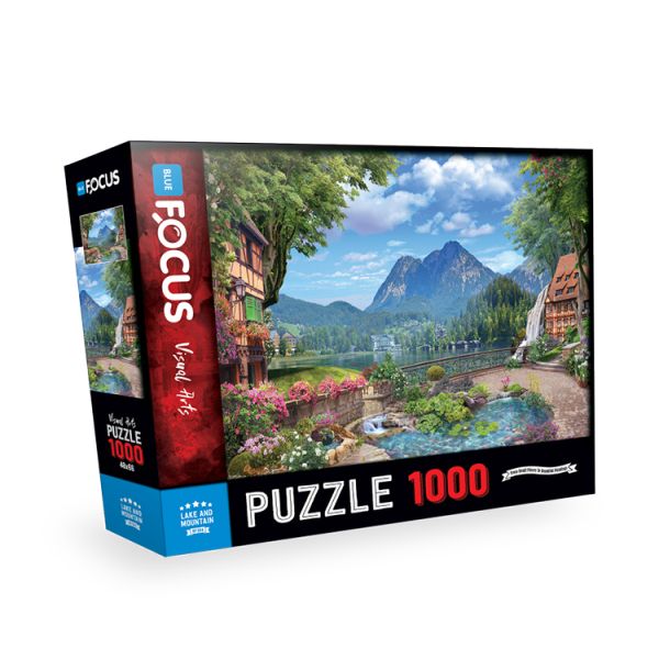 Blue Focus Puzzle Lake And Mountain Göl ve Dağ Puzzle 1000 Parça