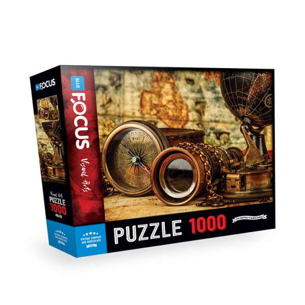 Blue Focus Vintage Compass Andbinoculars Puzzle 1000 Parça