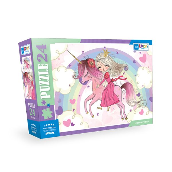 Blue Focus Cute princess Sevimli Prenses Puzzle 24 Parça