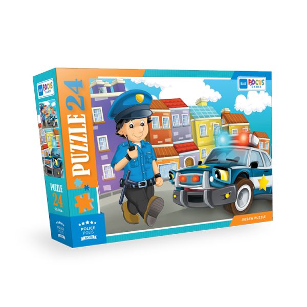Blue Focus Police Polis Puzzle 24 Parça