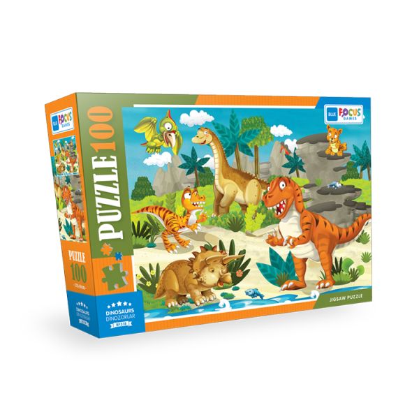 Blue Focus Dinosaur Dinozor Puzzle 100 Parça