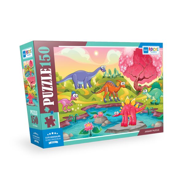 Blue Focus Cute Dinosaurs Sevimli Dinozor Puzzle 150 Parça