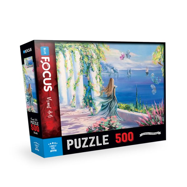 Blue Focus Lonely Girl Yalnız Kız Puzzle 500 Parça