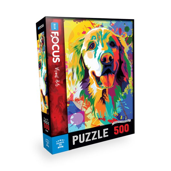 Blue Focus Colorful Dog Renkli Köpek Puzzle 500 Parça