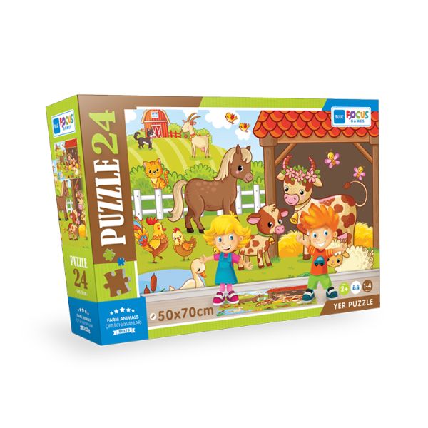 Blue Focus Farm Animals Çiftlik Hayvanları Puzzle 24 Parça