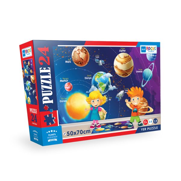 Blue Focus Planets Gezegenler Puzzle 24 Parça