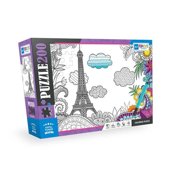 Blue Focus Colorıng Puzzle Eıffel Tower Eyfel Kulesi 200 Parça