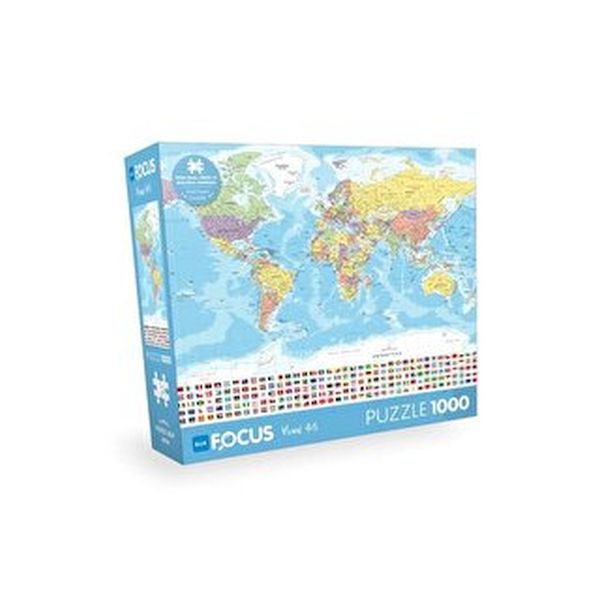 Blue Focus 1000 Parça World Map dünya Haritası