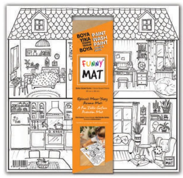 Funny Mat Evim Güzel Evim 40x40cm