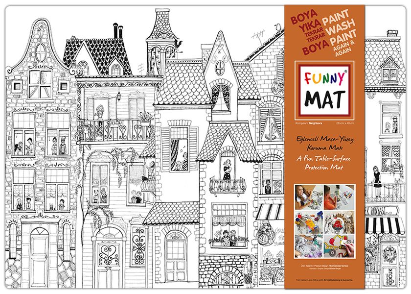 Funny Mat Komşular Büyük Boy 68x48cm