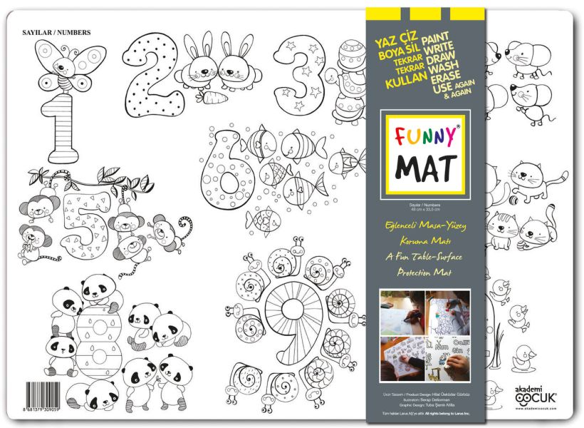 Funny Mat Sayılar Küçük 33,5x48cm