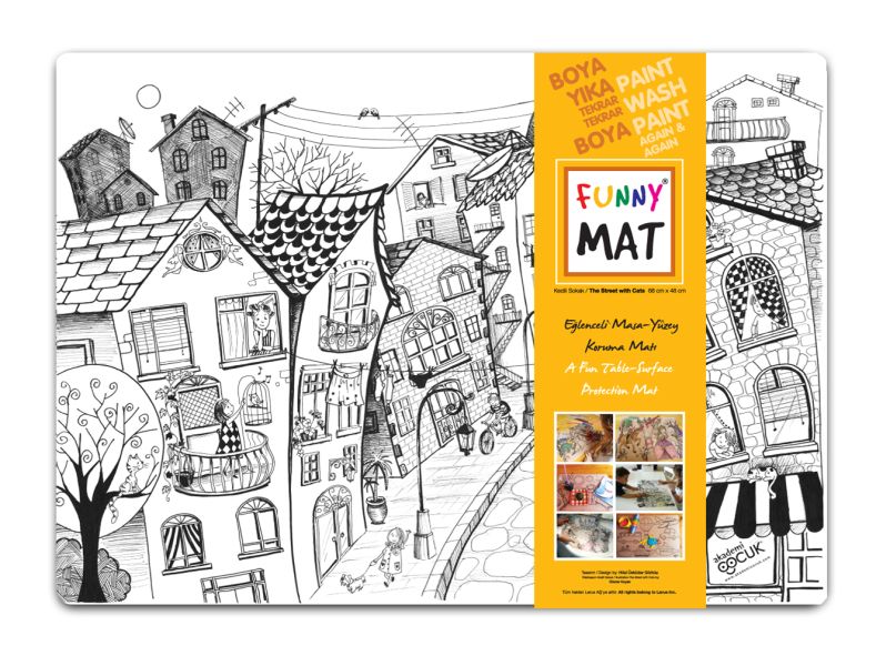 Funny Mat Kedili Sokak 68x48cm