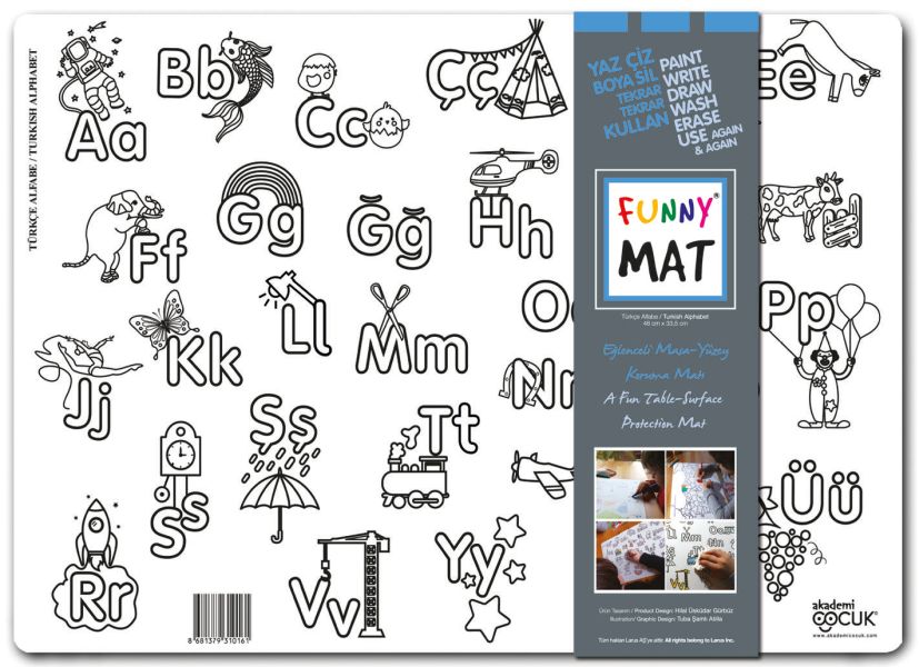 Funny Mat Türkçe Alfabe 33,5x48cm