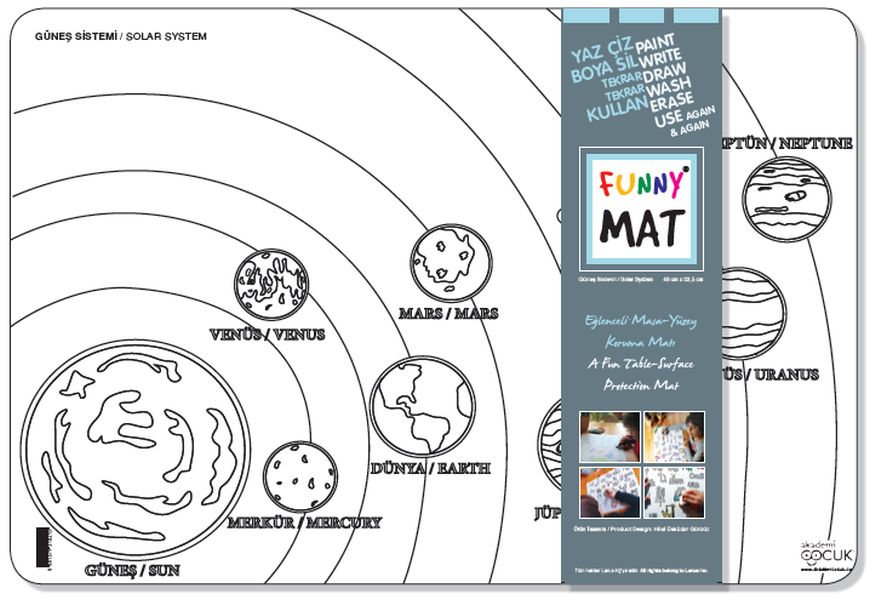 Funny Mat Güneş Sistemi 33,5x48cm