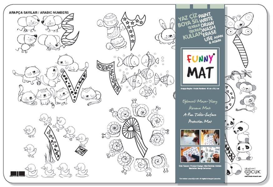 Funny Mat Sayılar Arapça 33,5x48cm