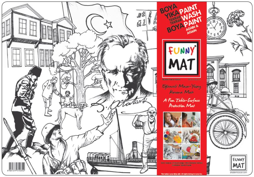 Akademi Çocuk Funny Mat Mustafa Kemal Atatürk Yeni