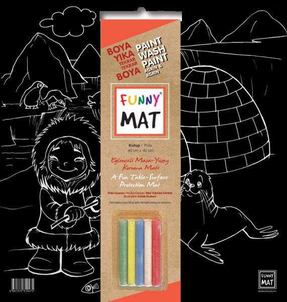 Funny Mat Black Kutup Tebeşirli
