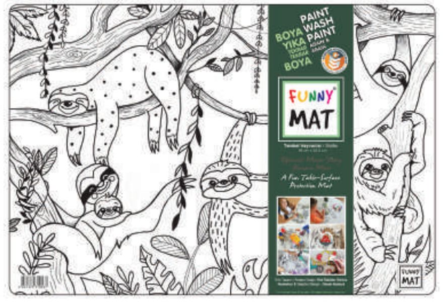 Funny Mat Tembel Hayvanlar 33,5x48cm