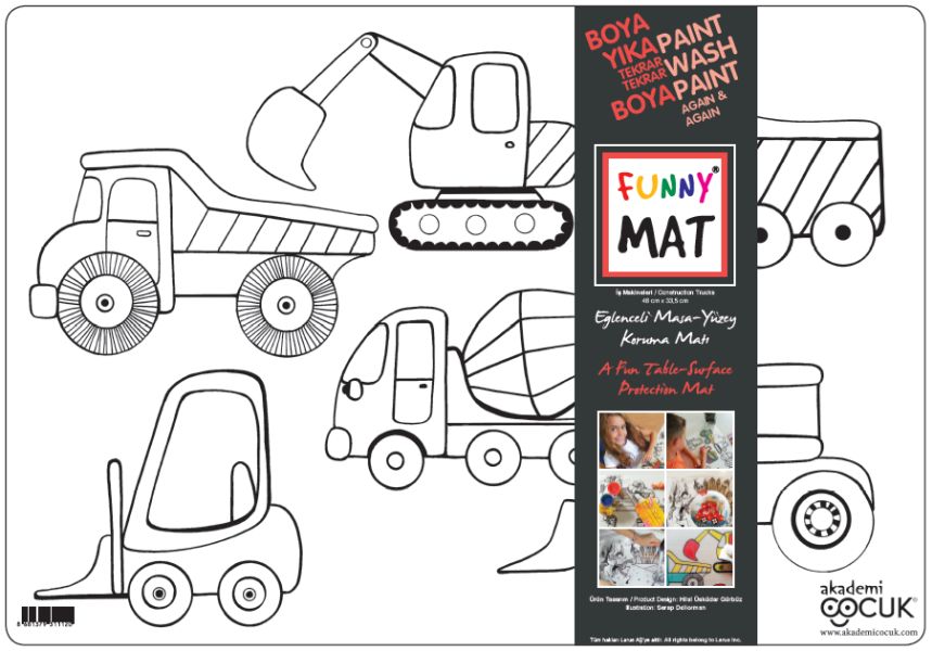 Funny Mat İş Makineleri 33,5x48cm