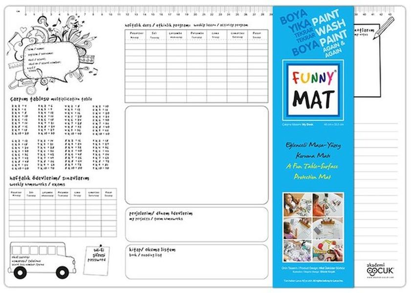 Funny Mat Çalışma Masam My Desk Küçük Boy 33,5x48cm