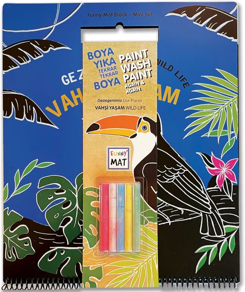 Funny Mat Black Set Gezegenimiz Vahşi Yaşam Tebeşirli