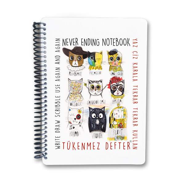 Tükenmez Not Defteri 2 Ressam Kediler 15x21 cm