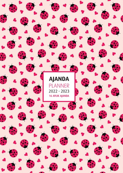 2022 2023 16 Aylık Ajanda Ladybugs 12x17cm