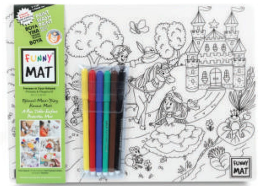 Funny Mat Prenses Ve Oyun Bahçesi 6'Lı Kalem Hediyeli 25 x 35 cm